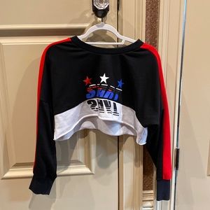 Crop long sleeve sweatshirt